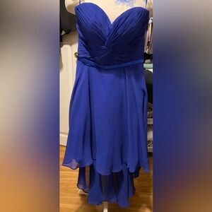 Pre-Loved Women’s Size 4 Boubou Elegant Blue Strapless Asymmetrical Dress